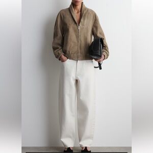 Cos bay barrel leg jeans off white size 28